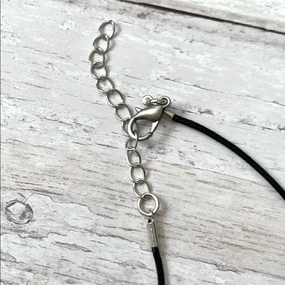 Purple Stone Silver Heart Bar Necklace Purple Black Women’s Girls NEW